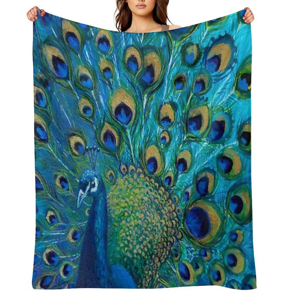 Peacock Full Glory 2 Throw Blanket
