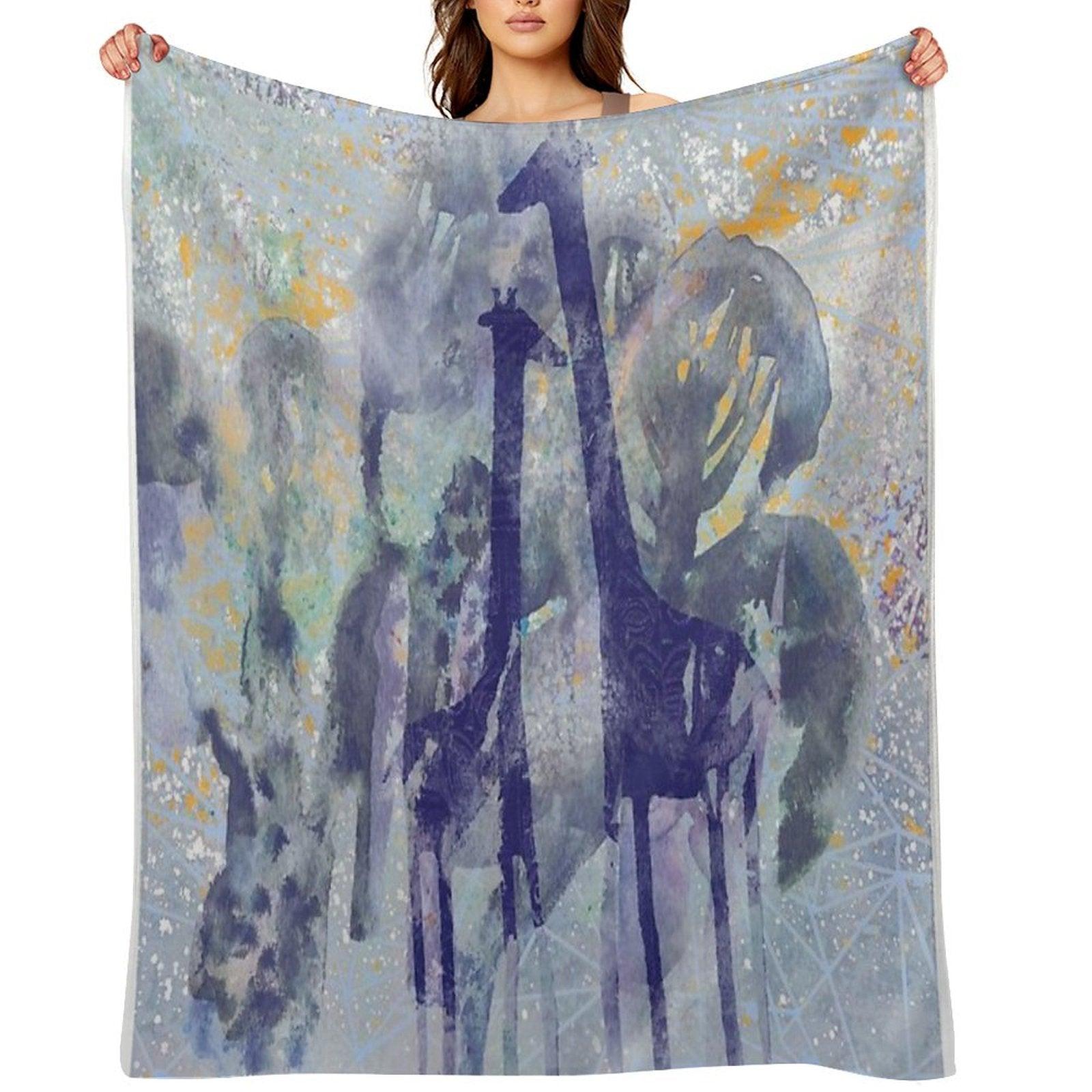 Giraffes And Trees Throw Blanket