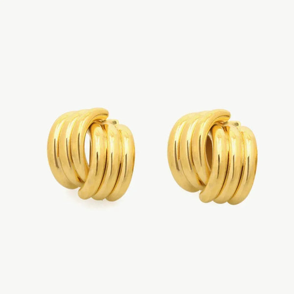 Gold Line Stud Earrings - Gifts for You 'n Me