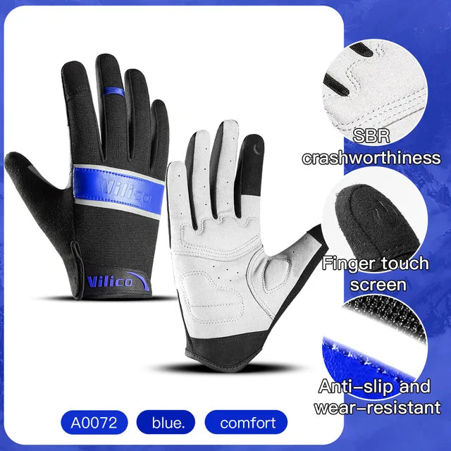 Outdoor sports riding gloves wear-resistant shock-absorbing and touch screen mountain bike gloves