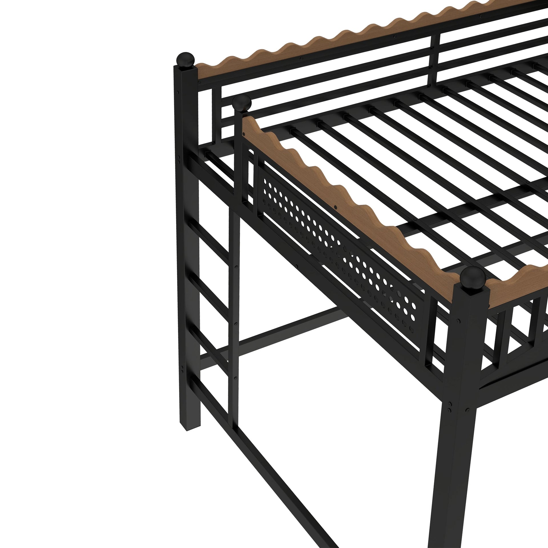 Full Size Loft Bed with Storage Shelves