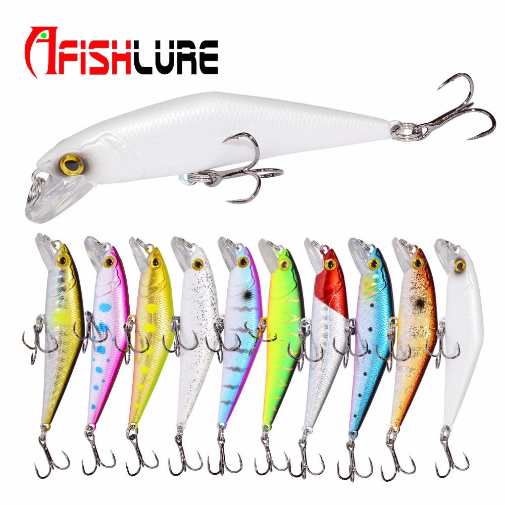 AFISHLURE Bass Wobblers Trout Fishing Lure  66mm/8g Minnow  Hard Baits Iscas Artificial Pesca Leurre