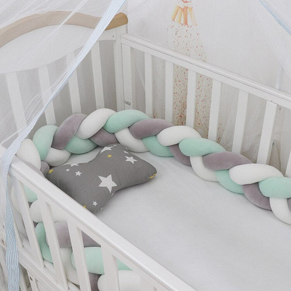 100cmBaby Bumper Bed Braid Knot Pillow Cushion Bumper for Infant Kids Crib Protector Cot Bumper Room Decor Anti-collision Bumper