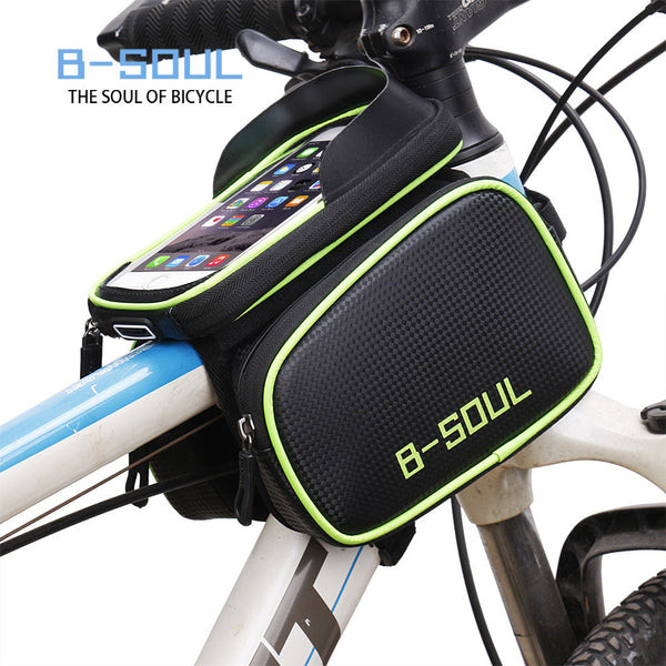 B-SOUL Bicycle Bag Front Beam Bag Waterproof Mountain Bike Saddle Bag Mobile Phone Bag Upper Tube Bag Riding Bag Accessories