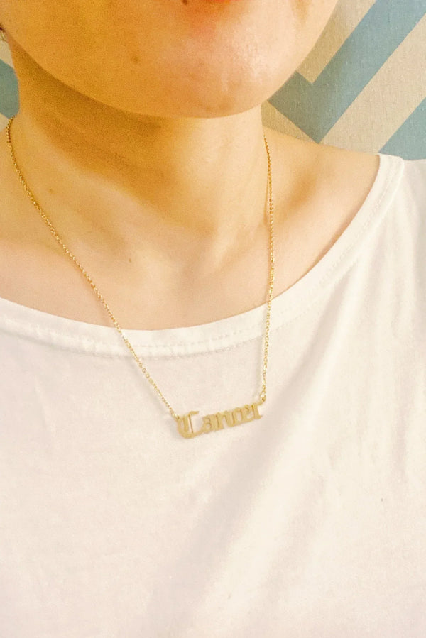 Old English Zodiac Necklace - Gifts for You 'n Me