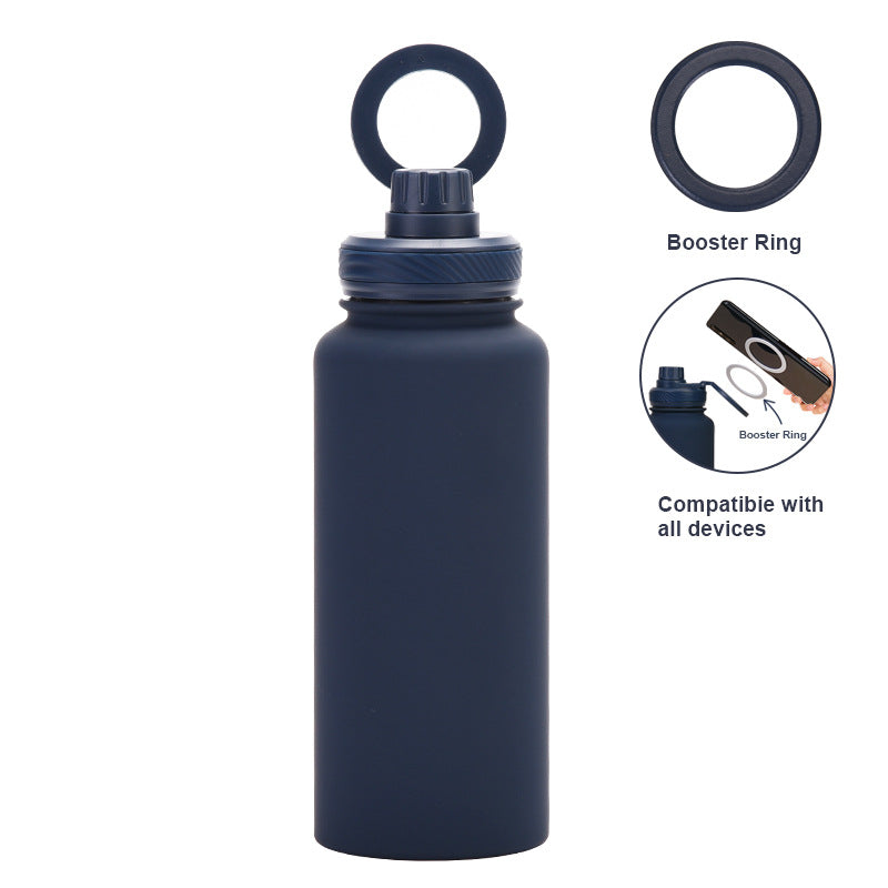 Magnetic Phone Holder Outdoor Large Capacity 1L Wide-Mouth Insulated Stainless Steel Sports Water Bottle