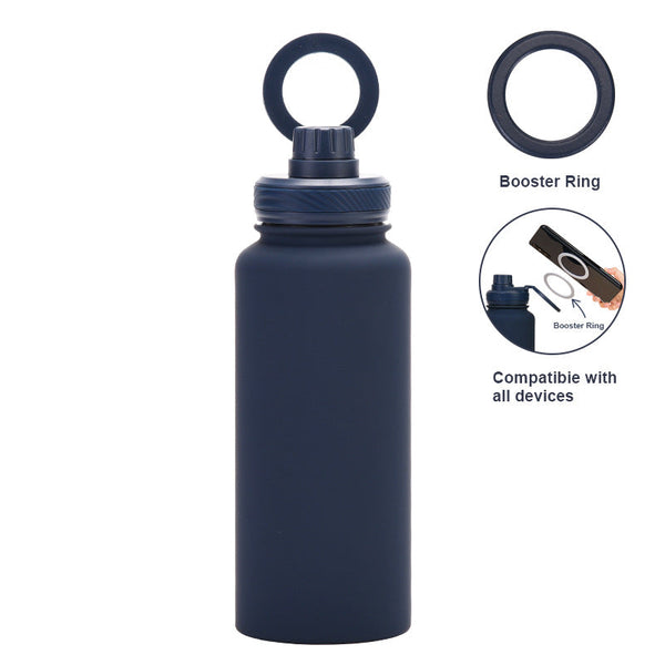 Magnetic Phone Holder Outdoor Large Capacity 1L Wide-Mouth Insulated Stainless Steel Sports Water Bottle