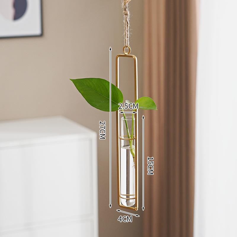 Scandinavian-Style Glass Hydroponic Vase for Living Room with Creative Hanging Door Decor and Wall Ivy Plant Water Cultivation Transparent Pot