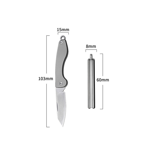 Mini Folding Titanium Utility Knife Portable Pocket Knife Camping Food Processing Food Construction Repair Outdoor Equipment Keychain Mouth Wautton Outdoor Gear
