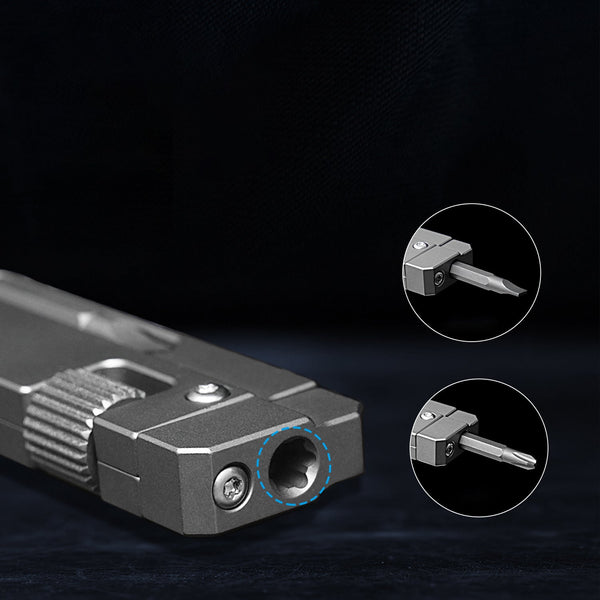 Titanium Alloy Screwdriver And Wrench Small EDC Multifunctional Tool Outdoor Portable Pocket Tool Gray New Wautton Outdoor Gear