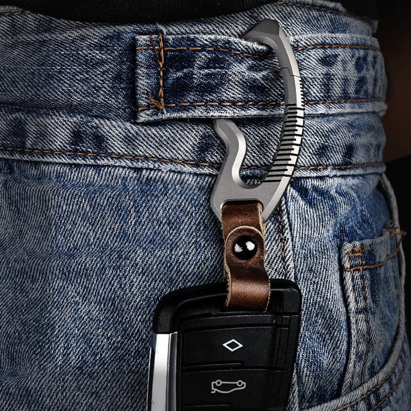 Titanium Alloy Keychain Rings Buckle for Hanging Ornament Wautton Outdoor Gear