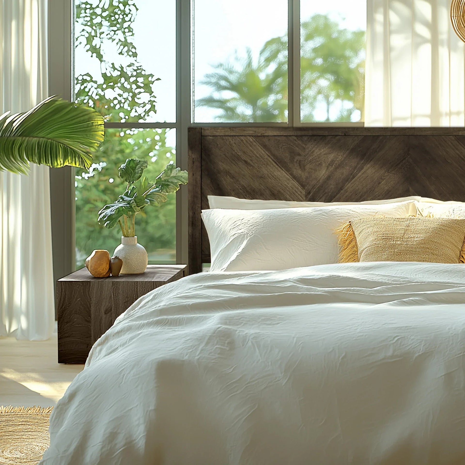 Acacia Alander Deluxe Wood Platform Bed Frame