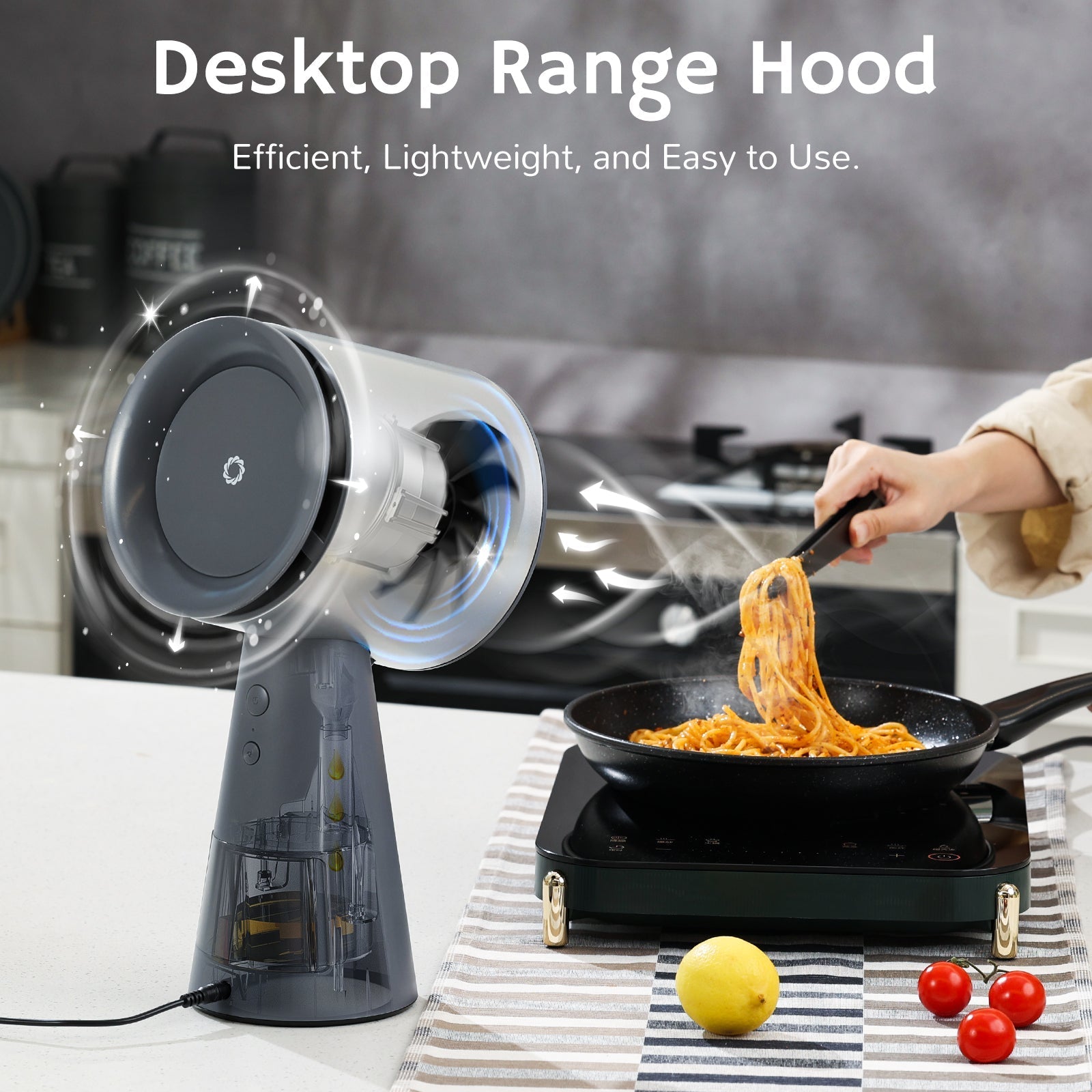 RH180 Portable Desktop Range Hood, Cordless or Plug-In Options - European version Airthereal