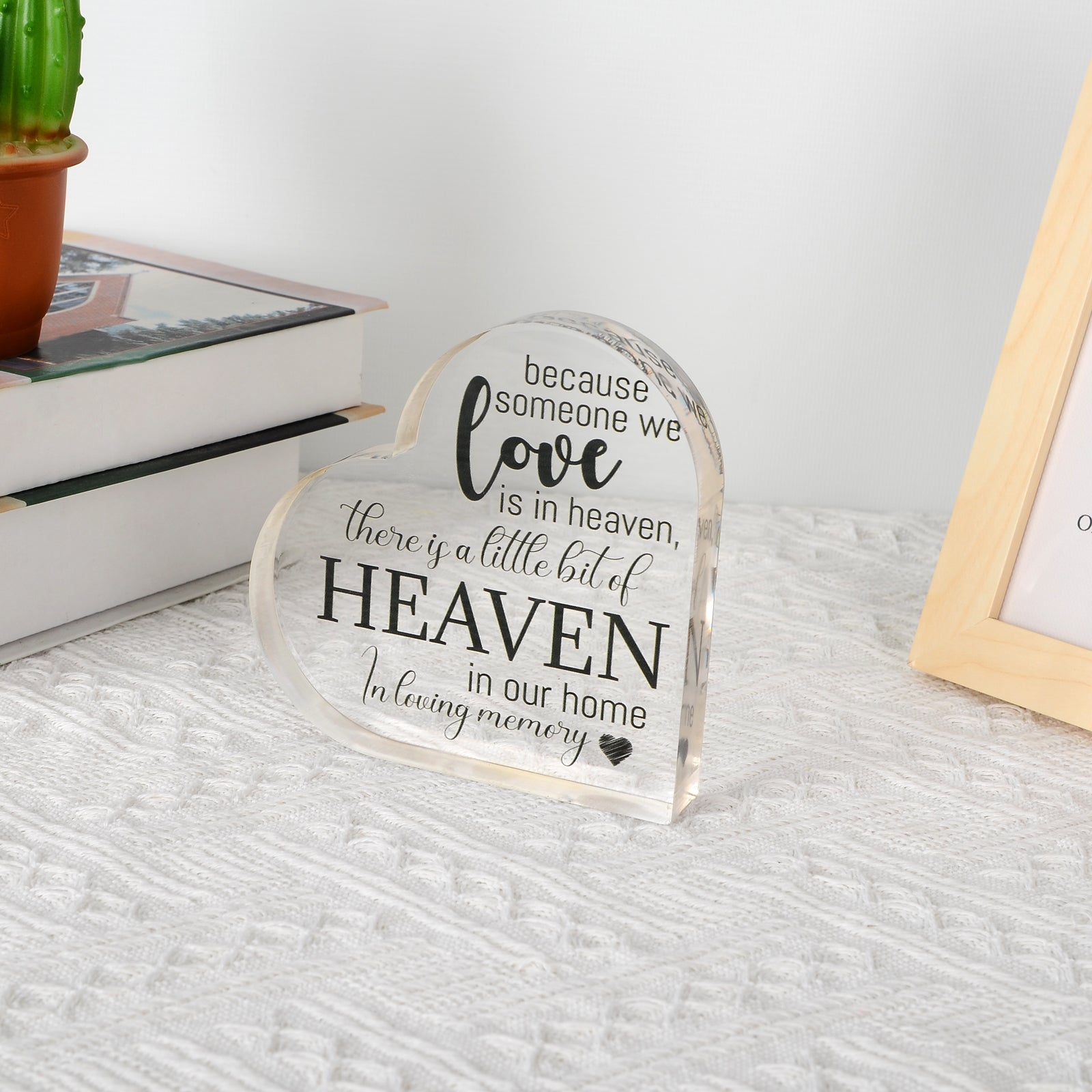 Memorial Heart With Gift Box - Acrylic Heaven In Our Home
