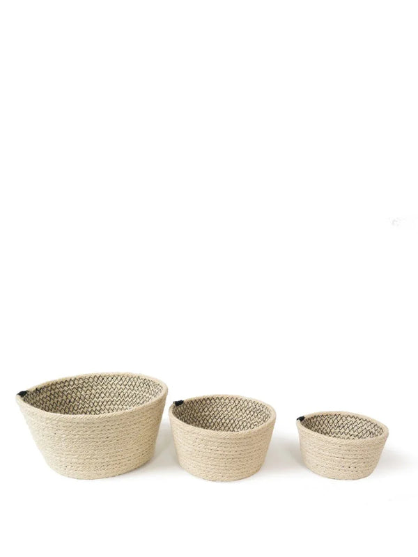 Amari Bowl with Black Stitching (Set of 3) - Gifts for You 'n Me