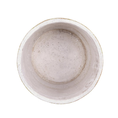 Abstract Gold and White Cement Flower Pot Set of 2