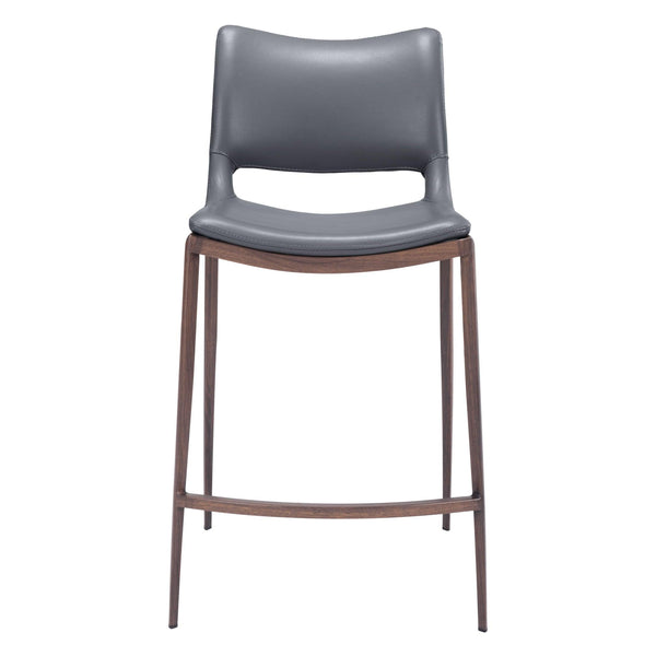 Ace Counter Stool (Set of 2) Dark Gray & Walnut