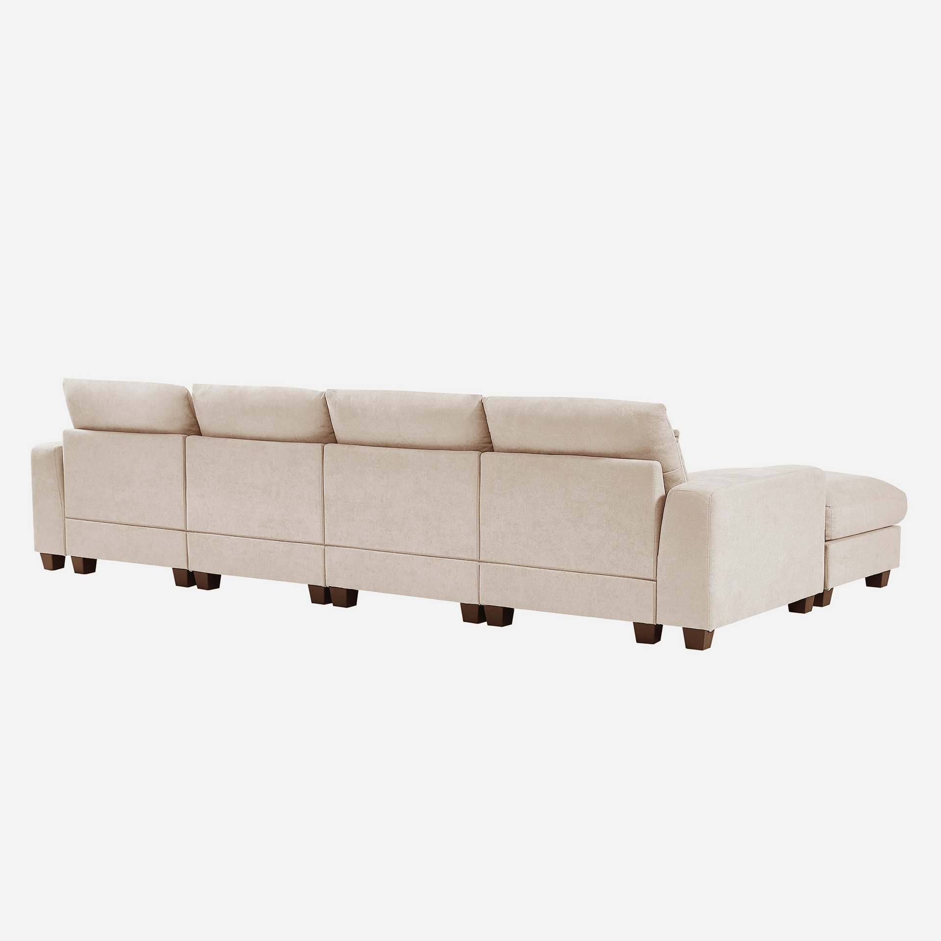 Modern Large L-Shape Feather Filled Sectional Sofa,  Convertible Sofa Couch with Reversible Chaise for Living Room