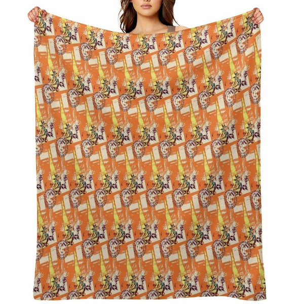 Abstract Flower Pattern Throw Blanket