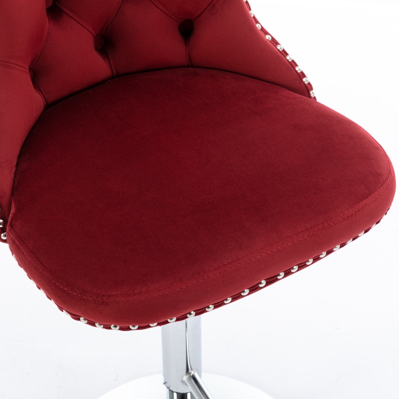 Modern Velvet Swivel Barstools with Adjustable Seat Height and Chrome Base