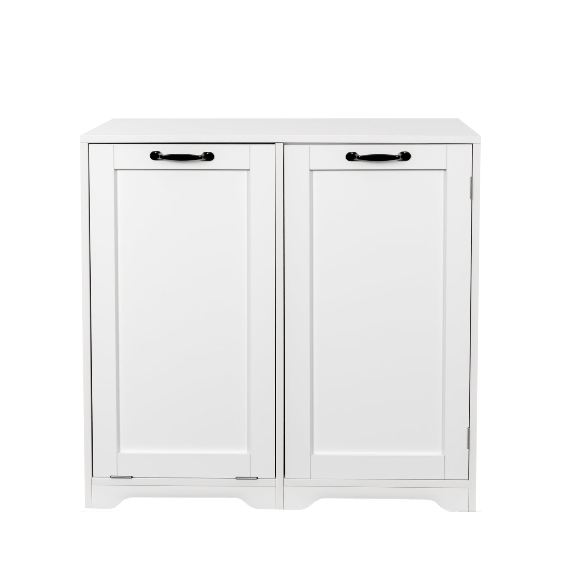 Laundry Cabinet with Doors and shelf, Tilt-Out Laundry Hamper, Freestanding Style,  Adjustable Shelf, White
