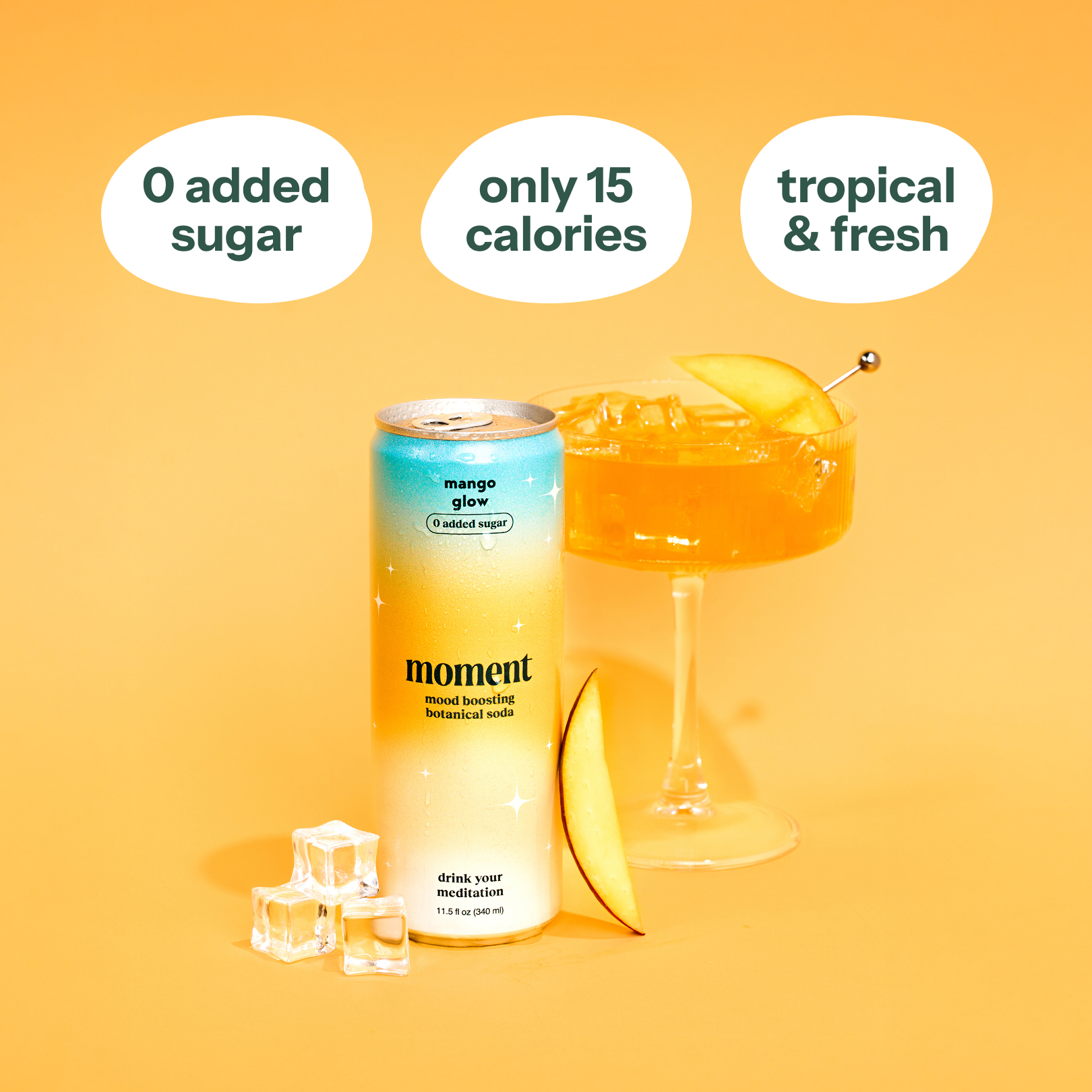 mango glow (botanical soda | 12 pack)