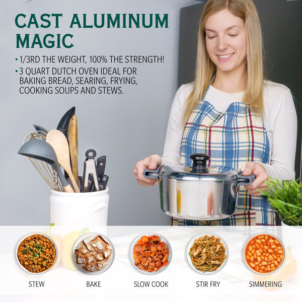 3 Quarts Round Dutch Oven with Lid