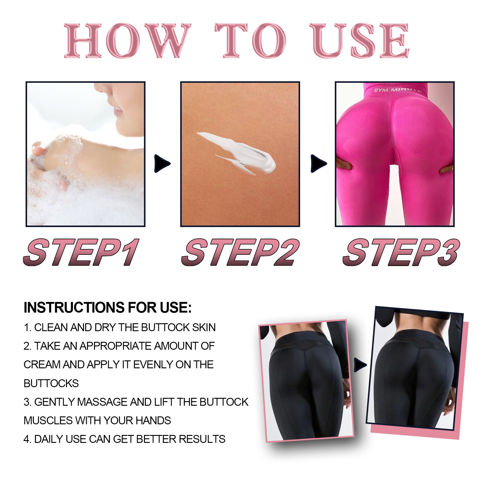 Backside Volumizing Cream, Backside Massage Firming And Firming Skin With Peach Backside Volumizing Cream