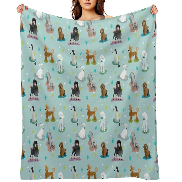 Retro Exit Poodles Premium Throw Blanket