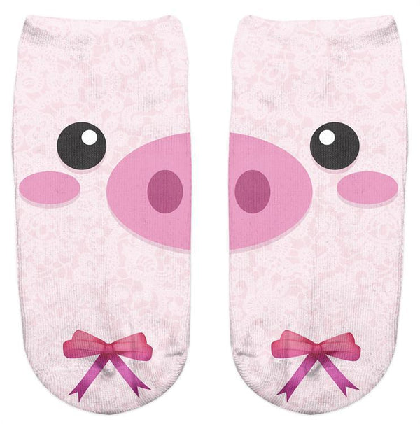 Thin 3D Digital Animal Printed Women's Socks Shallow Socks Adult Invisible Socks