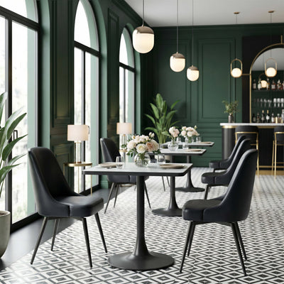 Keppel Swivel Dining Chair (Set of 2) Black