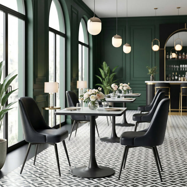 Keppel Swivel Dining Chair (Set of 2) Black