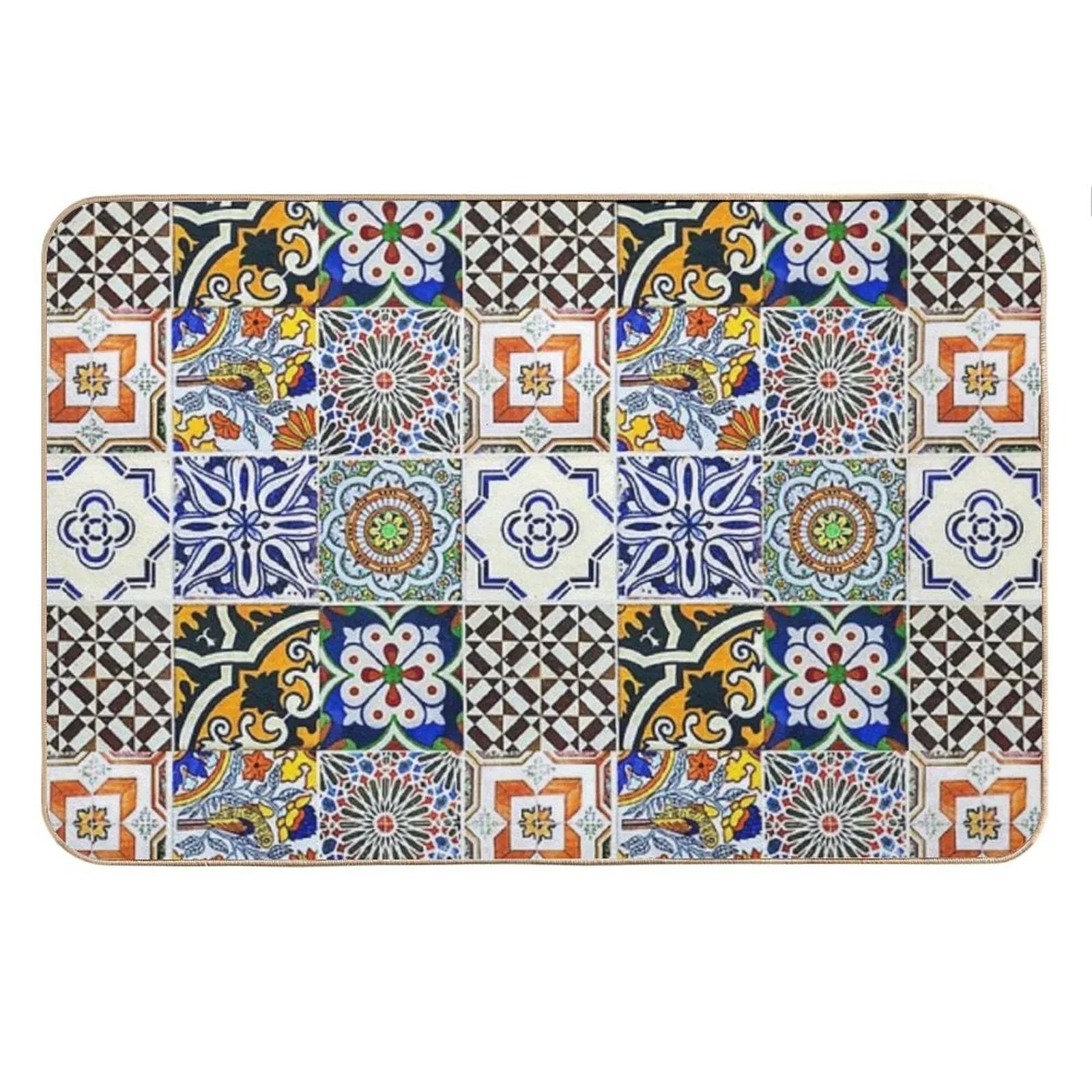 Colorful Portuguese Tile Bath Mat