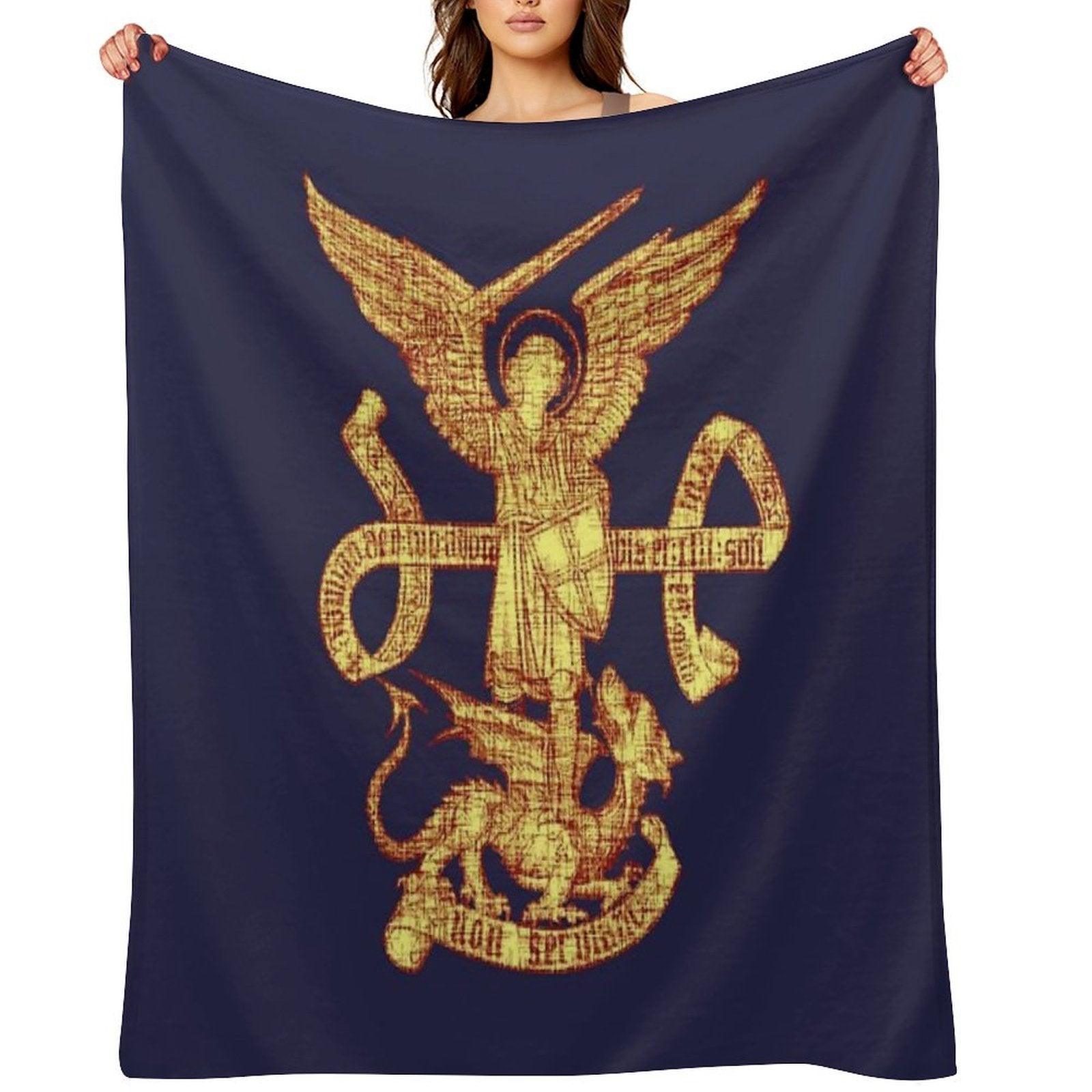 Saint St Michael Archangel, Catholic Archangel, Angel Defender Throw Blanket