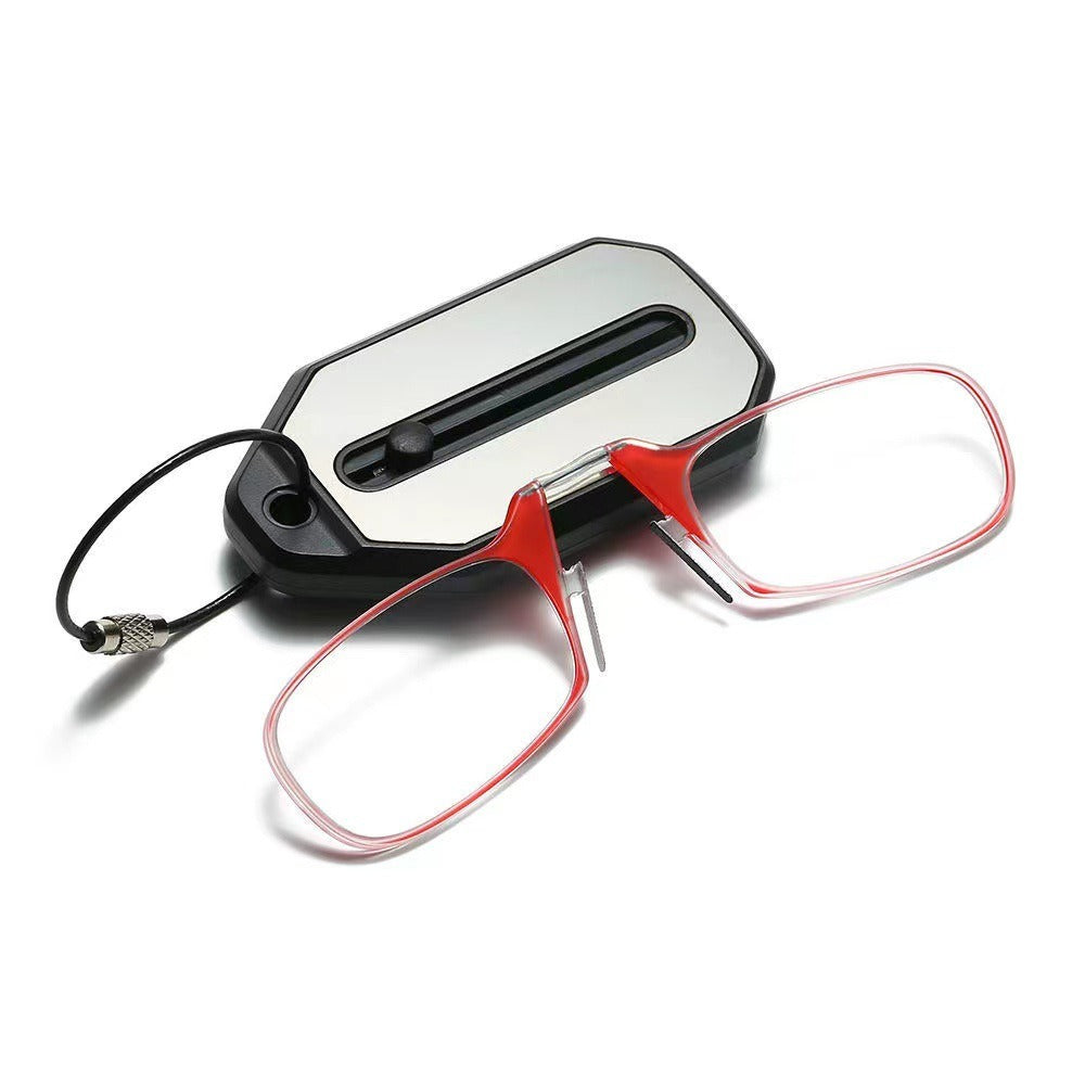 Nose clip presbyopic glasses keychain ultra lightweight carrying elderly glasses wallet glasses reading glasses