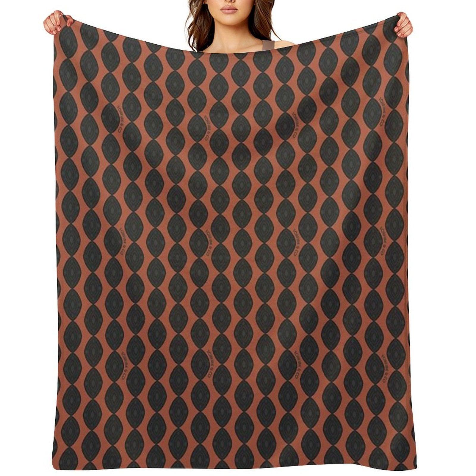 Atomic Blooms - Clay And Charcoal Throw Blanket