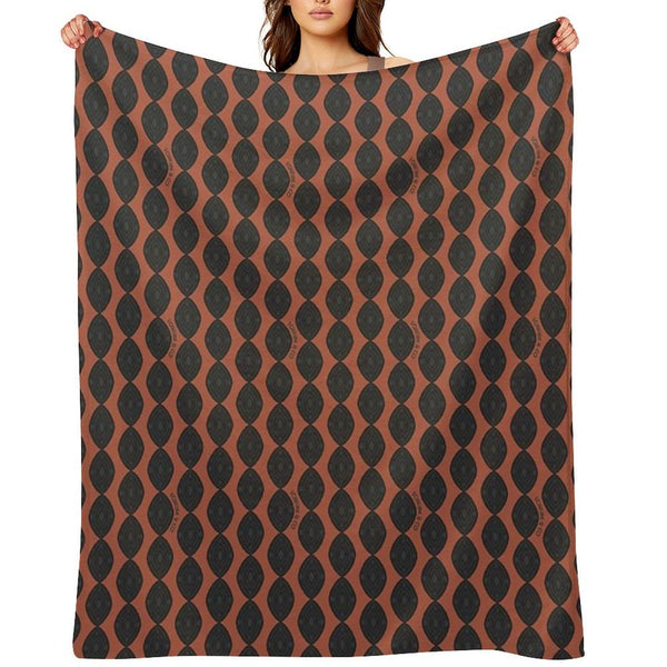 Atomic Blooms - Clay And Charcoal Throw Blanket
