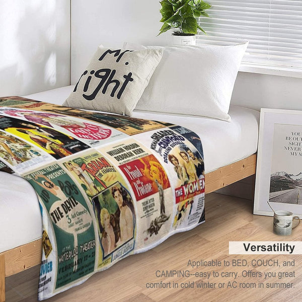 Old Movies Poster Machine-washable Throw Blanket