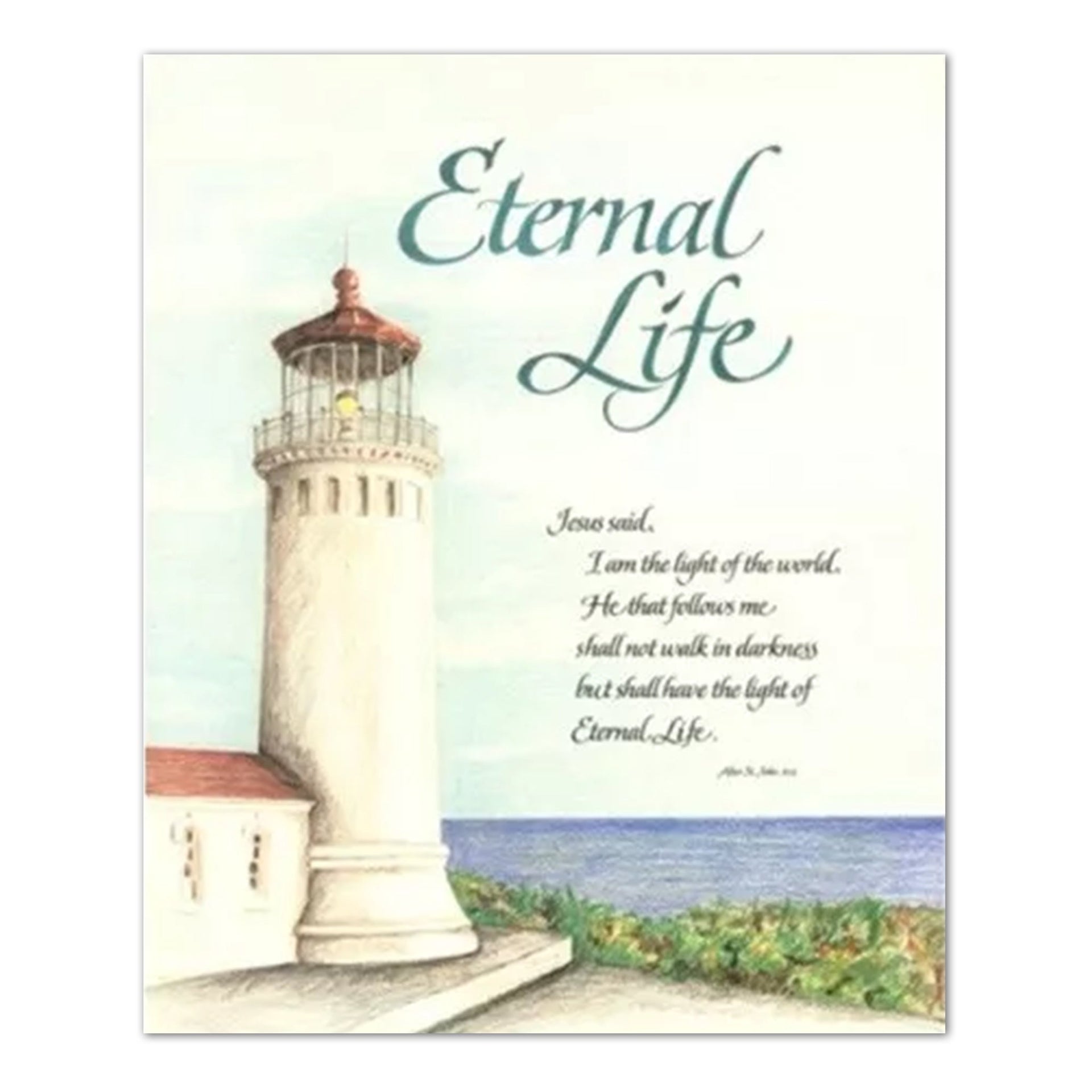 Jesus Christ Wall Art – Lighthouse Lake Religious Print 16x20 Inch