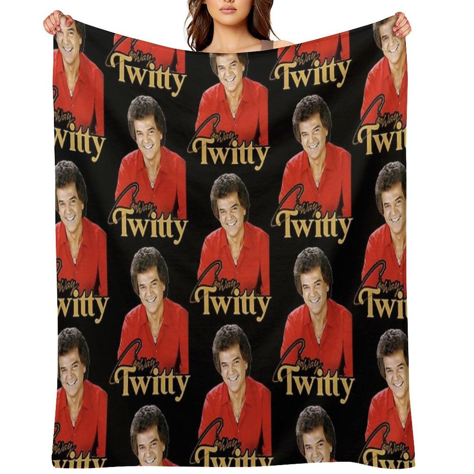 Conway Twitty ))(( Retro Country Legend Design Throw Blanket