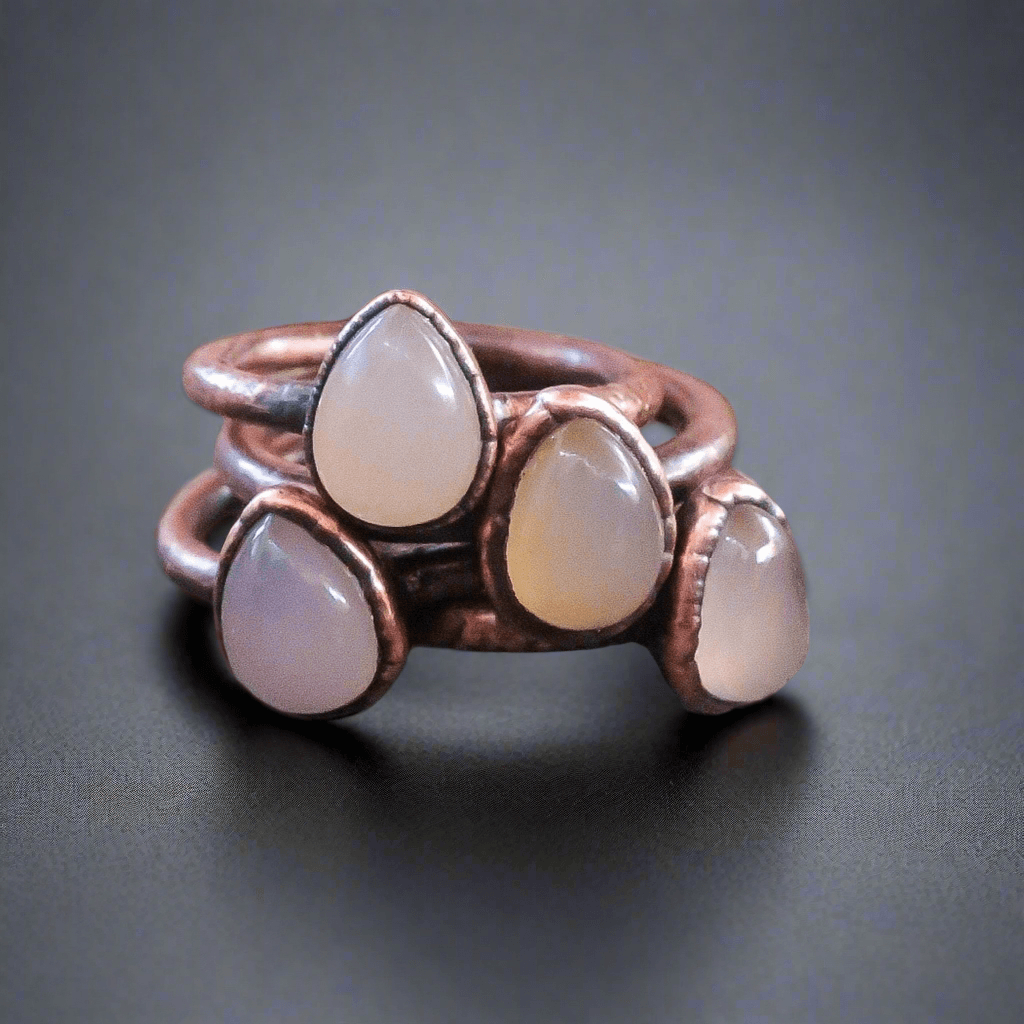 Copper Pink Chalcedony Ring - Soft Love Energy | By Blackbird & Sage