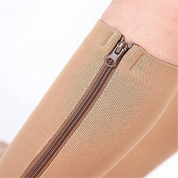 1 Pair Unisex Compression Socks Zipper Leg Support Knee Socks Women Men Open Toe Thin Anti-Fatigue Stretchy Socks Drop shipping - Gifts for You 'n Me