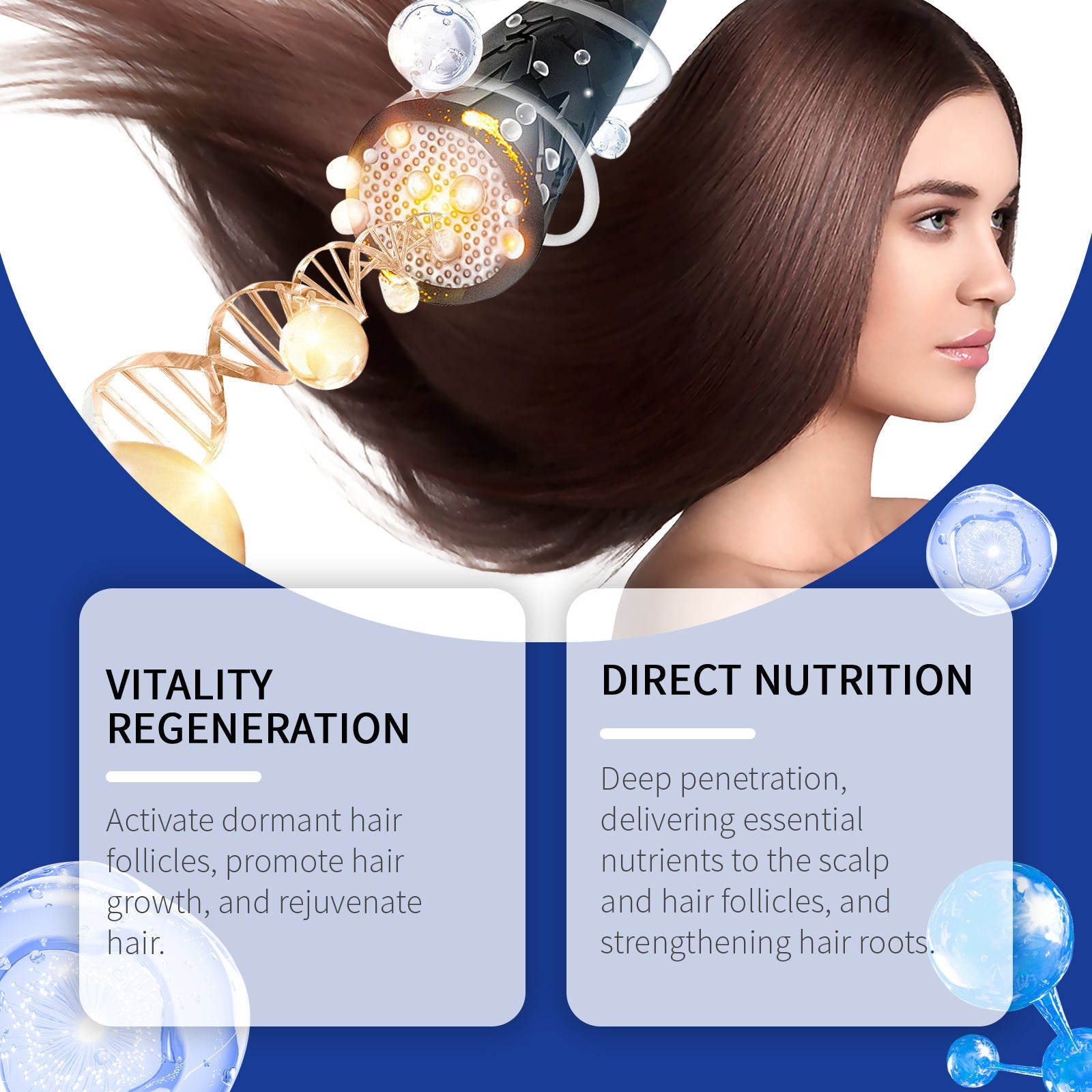 Blue Copper Peptide Hair Care Essence, Nourishes Frizzy Hair, Soft And Moisturizing Hair Care Essential Oil