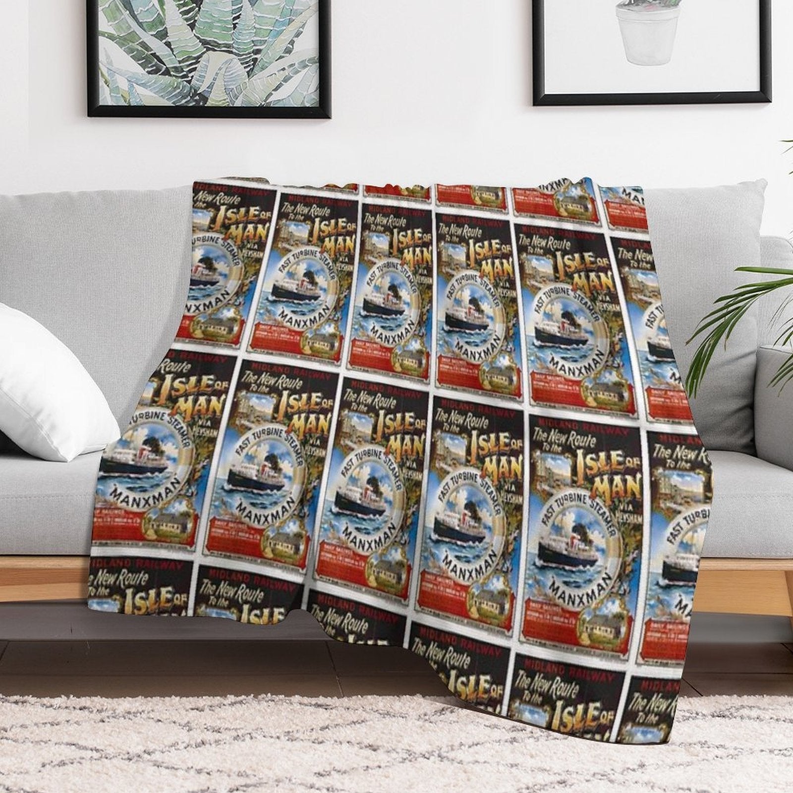 Isle of Man Gift-ready Throw Blanket