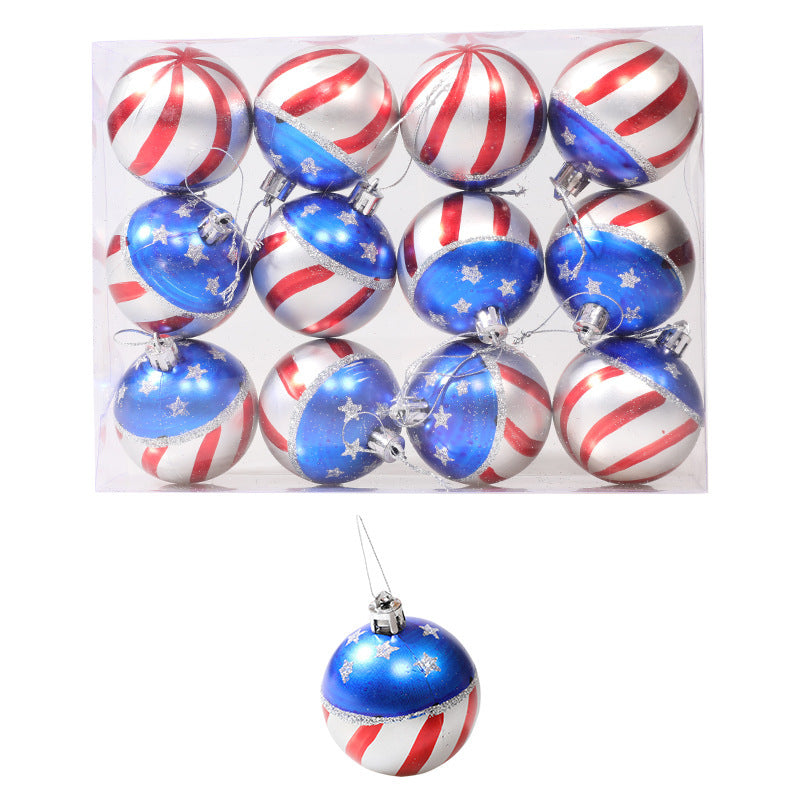 American Independence Day decoration props American style painted balls hand-painted Christmas balls Christmas tree decorations
