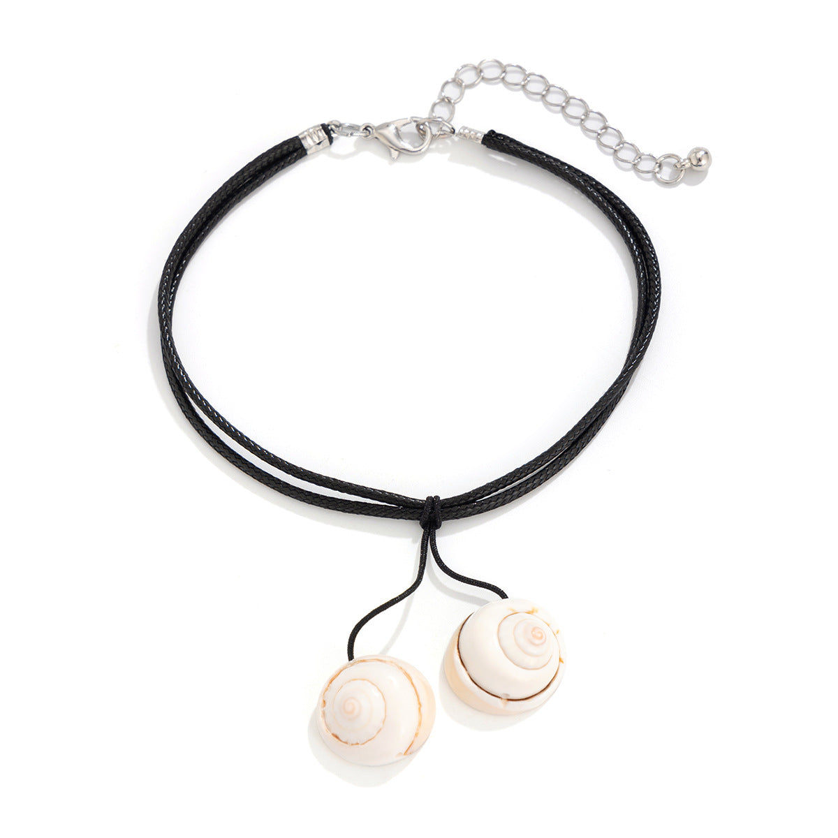 Beach Vacation Conch Shell Tassel Necklace Versatile Countryside Wax Thread Necklace Accessories