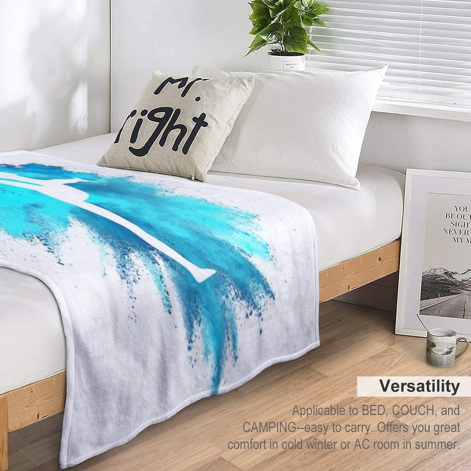 Gymnast Silhouette - Blue Explosion Throw Blanket