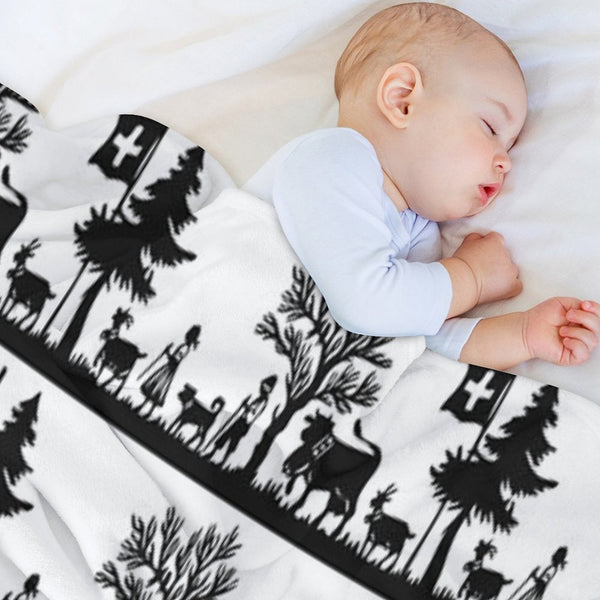 Paper Cutting from Switzerland Durable Throw Blanket