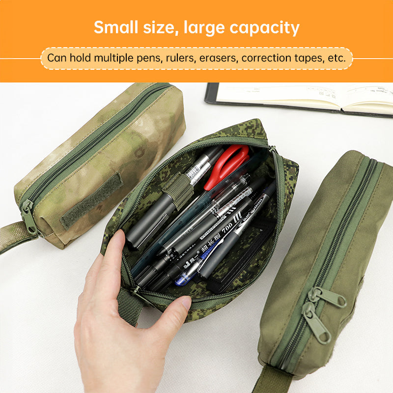 Cold War-era large-capacity tactical storage bag – versatile MOLLE-compatible pouch for students/stationery or tactical use.