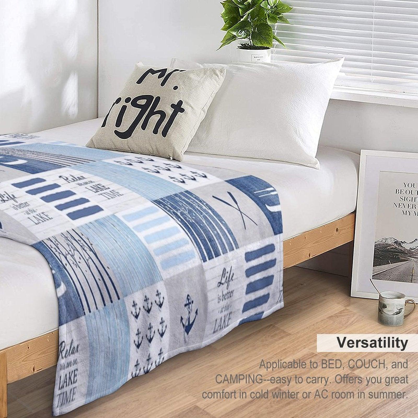 Life Is Better at The Lake Patchwork Throw Blanket